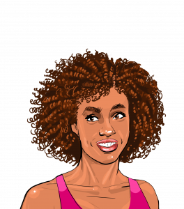 A person with very curly textured hair.