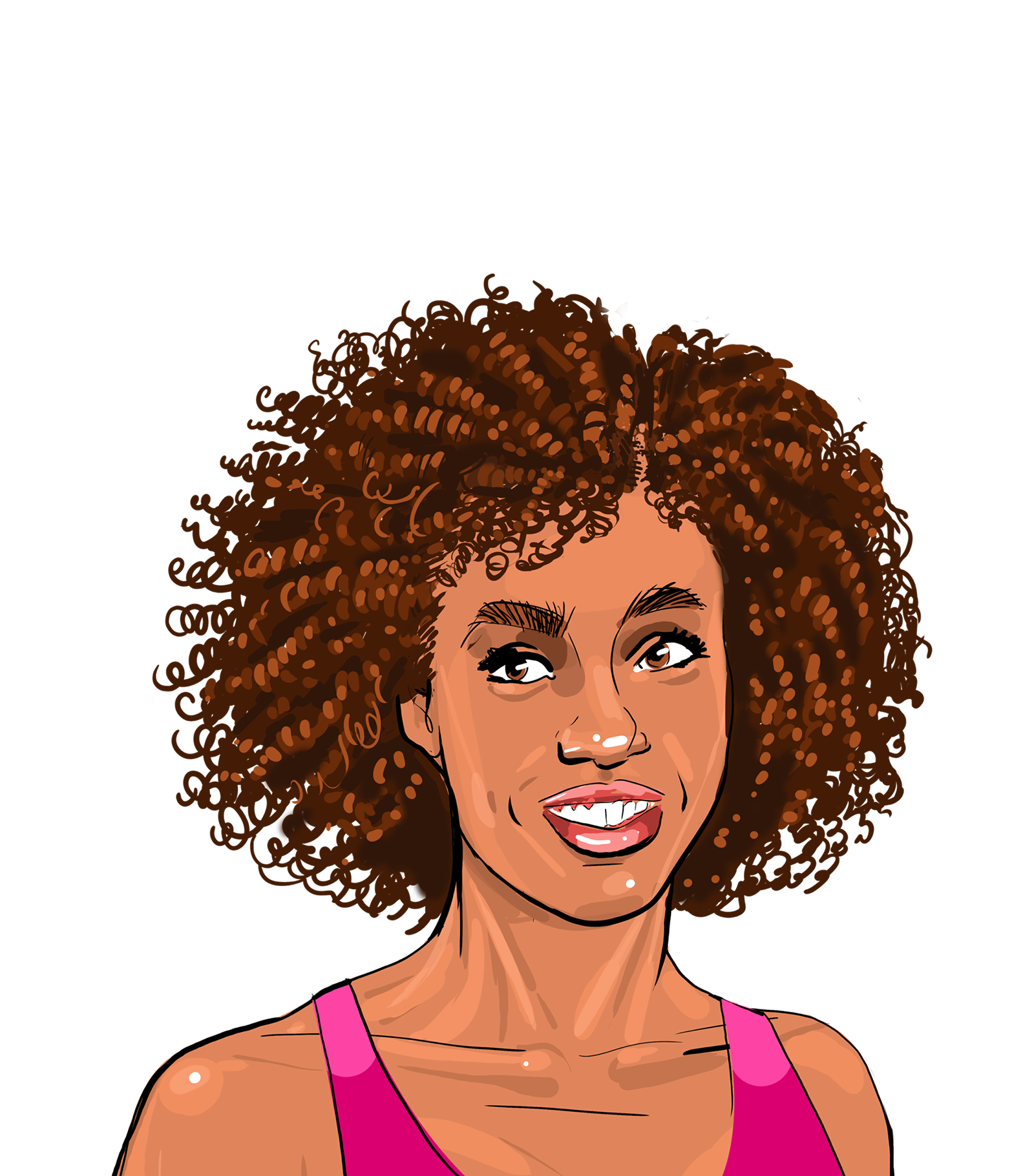 A person with very curly textured hair.